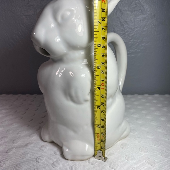 Marsh Industries White Bunny Rabbit Ceramic Pitcher the Tall Ears Version - Picture 11 of 13